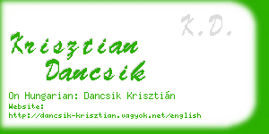 krisztian dancsik business card