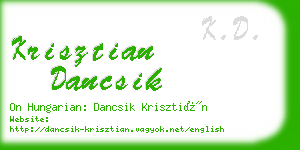 krisztian dancsik business card